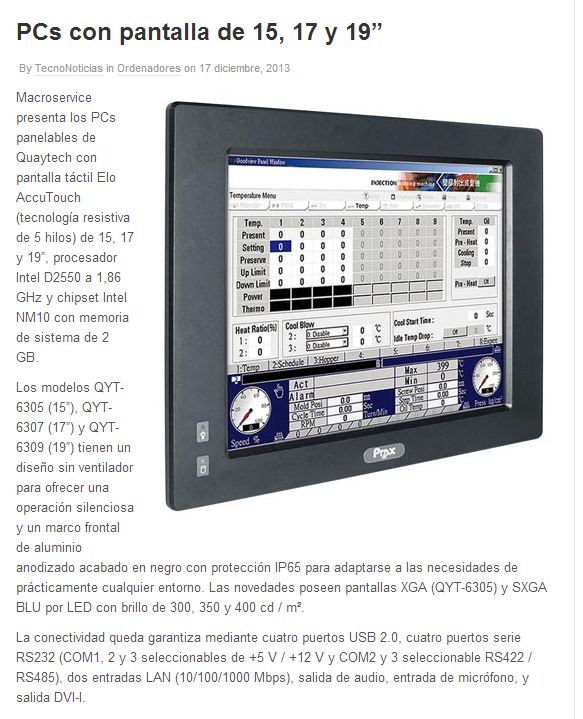 Macroservice en Tecnonoticias