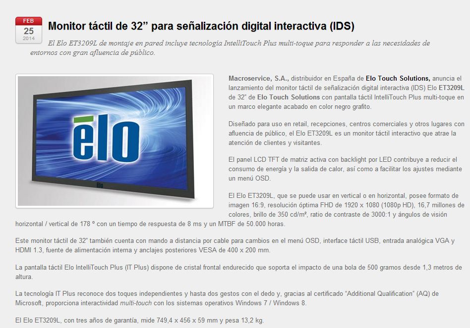 Macroservice en NoticiasIT